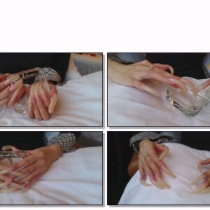 #343 – VR/3D – Tapping Glass Ash Tray With My Long Shiny Nails