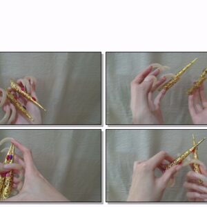 #363 – VR/3D – Wearing Golden Sticks On My Long Natural Nails