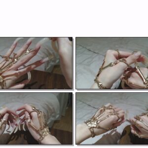 #370 – VR/3D – Posing My Long Shiny Nails In Skeleton Gloves