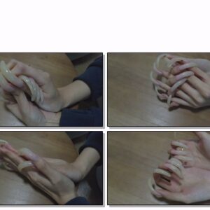 #463 – VR/3D – Showing My Long Curved Nails On Table