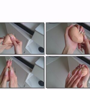 #653 – VR/3D – Squeezing Toy With My Long Nailbed Nails n Daylight