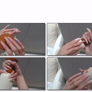 #676 – VR/3D – Tapping Vase With My Natural Square Nails