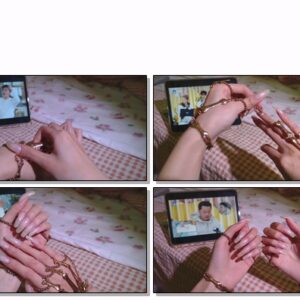 #555 – VR/3D – Posing My Long Hands And Natural Nails In Skeleton Gloves