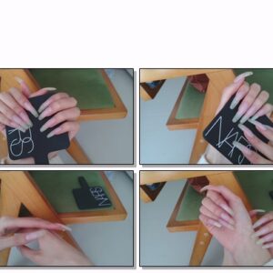 #680 – VR/3D – Tapping Hnd Mirror With My Square Natural Nails