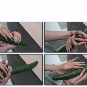 #691 – VR/3D – Scratching And Fiddling With Cucumber With Natural Nails