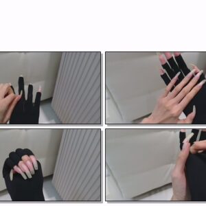 #701 – VR/3D – Posing My Natural Long Nailbed Nails In Fingerless Glove