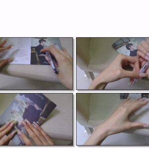#592 – VR/3D – Writing With My Long Nailbed Nails