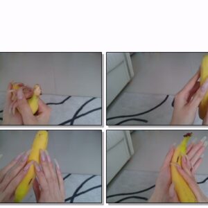 #738 – VR/3D – Sratching Banana With My natural Nails In Daylight