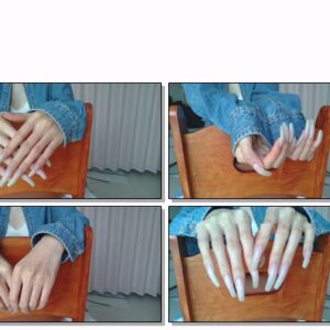 #763 – VR/3D – Posing My Long Natural Nails On Chair In Daylight