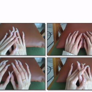 #797 – VR/3D – Clawing Leather Pillow With My Clear Natural Nails