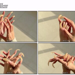 #986 – Show Of My Long Shiny Curved Nails In Sunlight