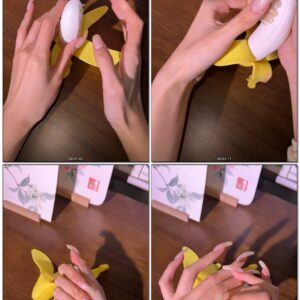 #1106 – Scatching Toy Banana With My Natural Nails