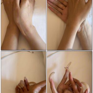 #1026 – Posing My Long Natural Nails On Bedsheet