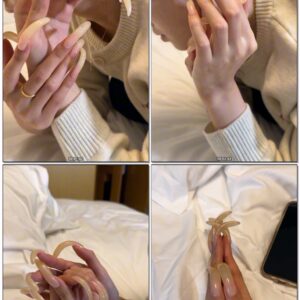 #1012 – Laying Down Showing My Long Nails On Face